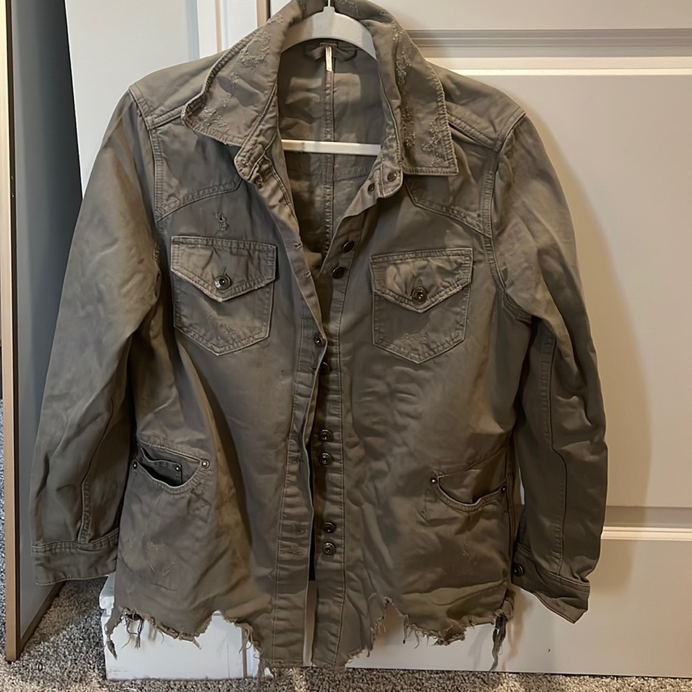 Like NEW! Free People Moonchild Green Shirt Jacket, xs